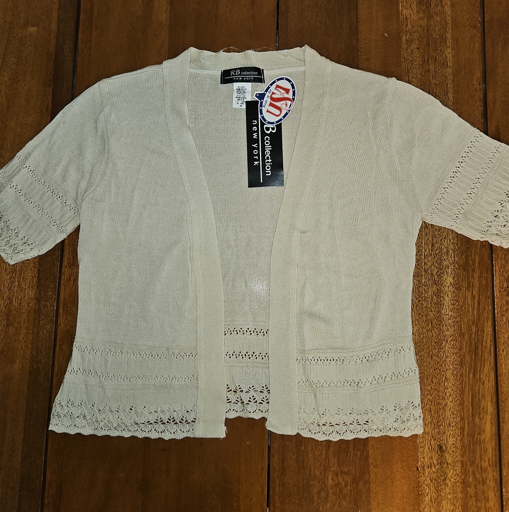 RB Collection Tan Open Faced Knit Cardigan